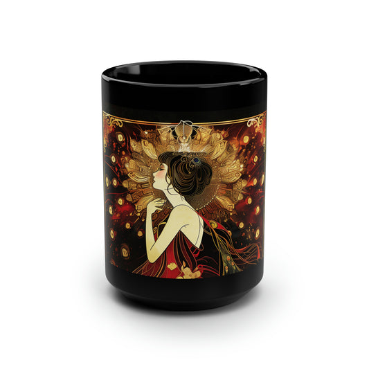 Black Mug, 15oz "Do not underestimate the Power of Coffee, and a Girl with a Dream" Customizable Saying or Name